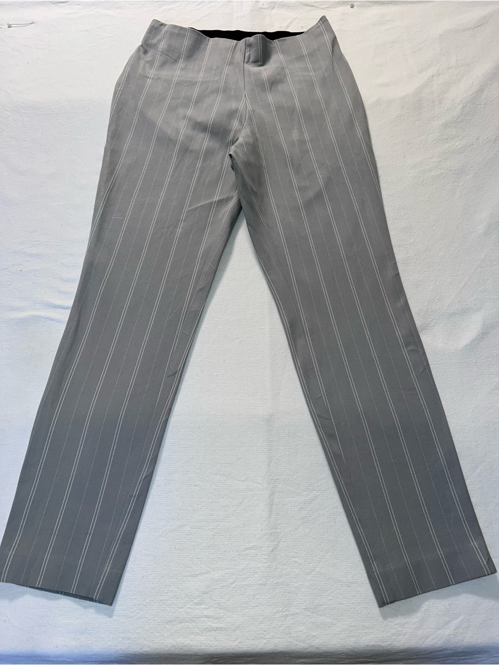 A New Day-Womens Gray Pinstripe Dress Pants 2 Preppy Office Capsule Cinching